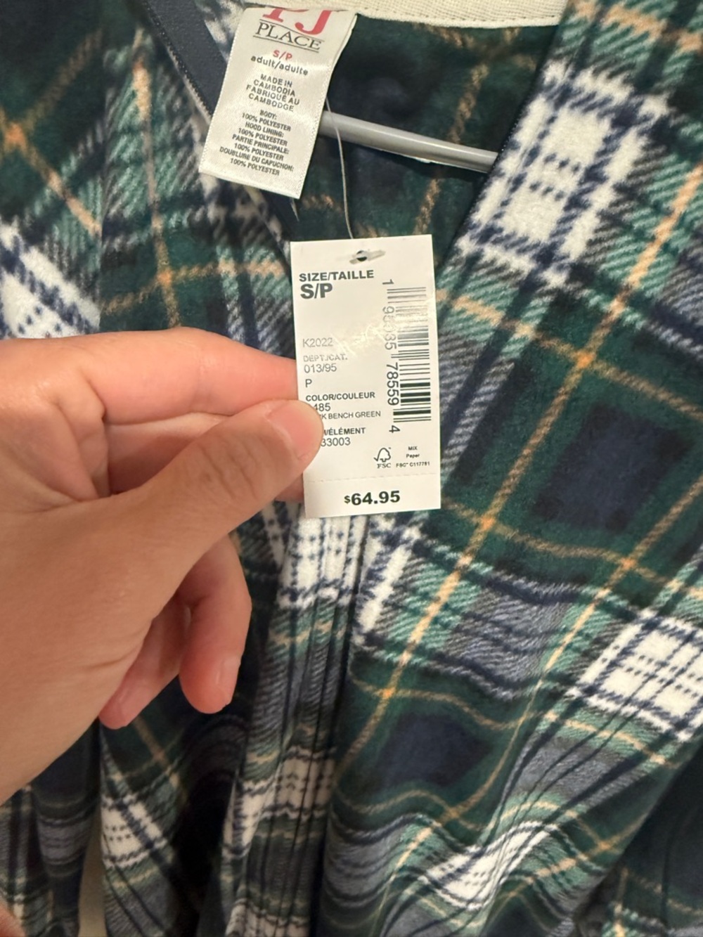 PJ Place Adult Small Deer onsie pajamas